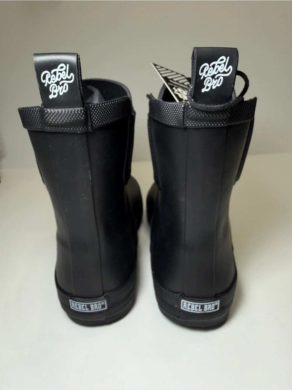 REBEL BRO. Kid’s Black Rubber Ankle Rain Boots Pull-On Round Toe US 2